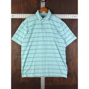 Under Armour‎ Loose Heatgear Polo Striped Short Sleeve Shirt Mint Blue Men's XL